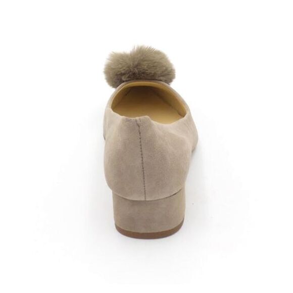 Sole Society Suede Low-Heel Pom Pom Pumps Mirem Porcini - Medium - Picture 4 of 6